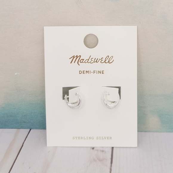 Madewell Puffy Huggie Hoop Earrings - Picture 1 of 7